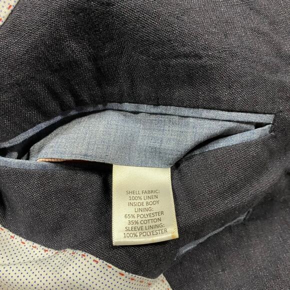 Cremieux Jacket Mens XL Navy Linen Blazer Suit Wedding Formal Preppy Lightweight - Picture 3 of 9